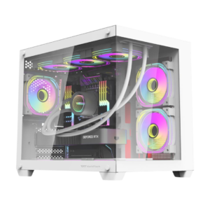 DarkFlash C285MP Exquisite M-ATX Dual Chamber Case - White