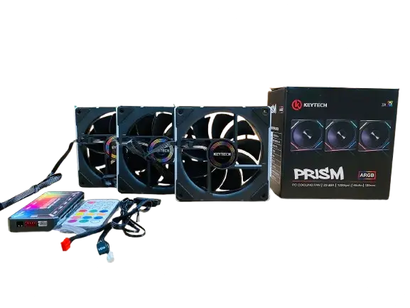 Keytech Prism ARGB 3-in-1 w/ Fan Hub + Remote (Black)