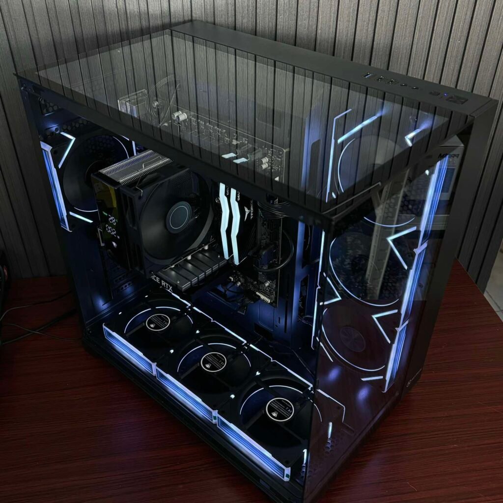 Keytech O11-V Dual Chamber ATX Case – Black