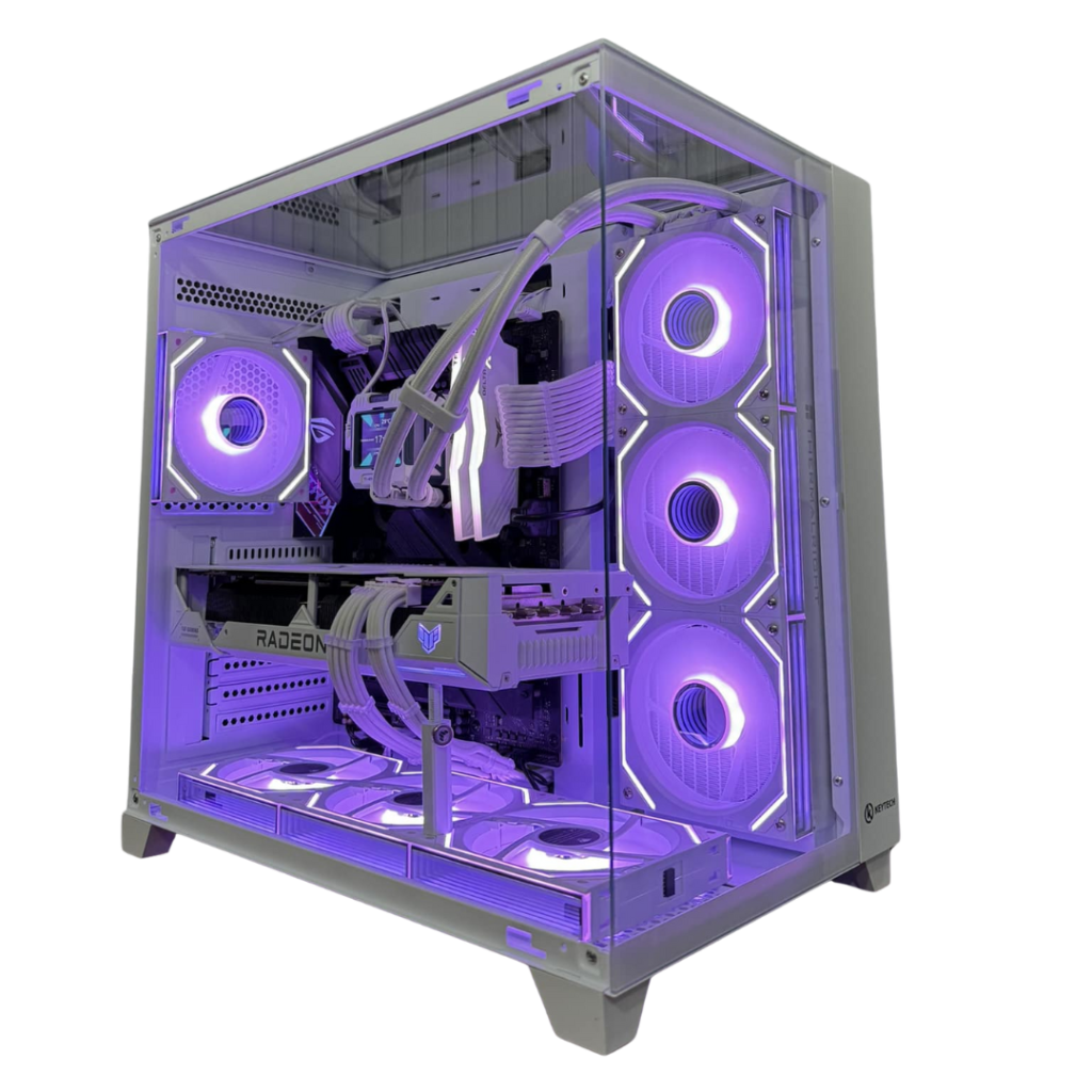 Keytech O11-V Dual Chamber ATX Case – White