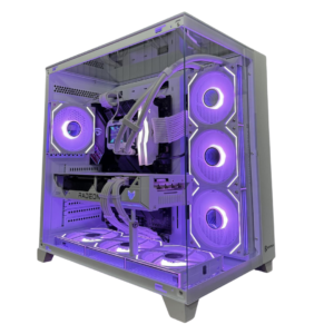 Keytech O11-V Dual Chamber ATX Case - White