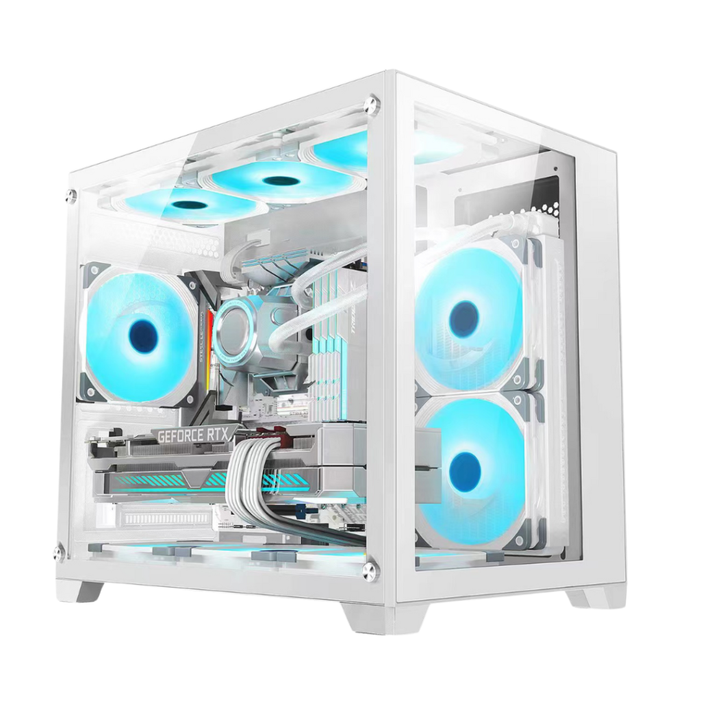 Keytech Robin Mini Dual Chamber MATX Case (White)