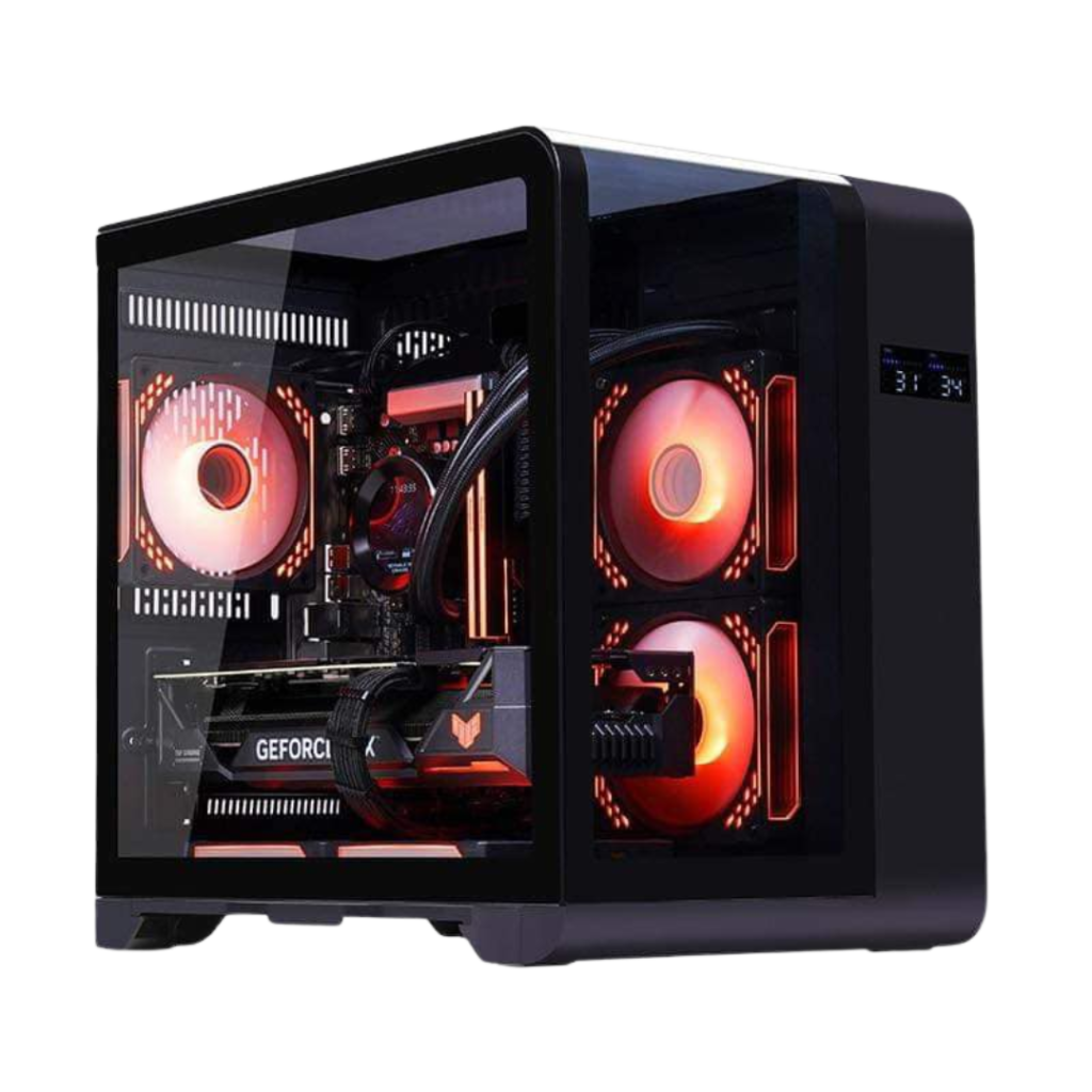 WJCoolman Robin Curve Mini Dual Chamber Digital MATX Case – Black