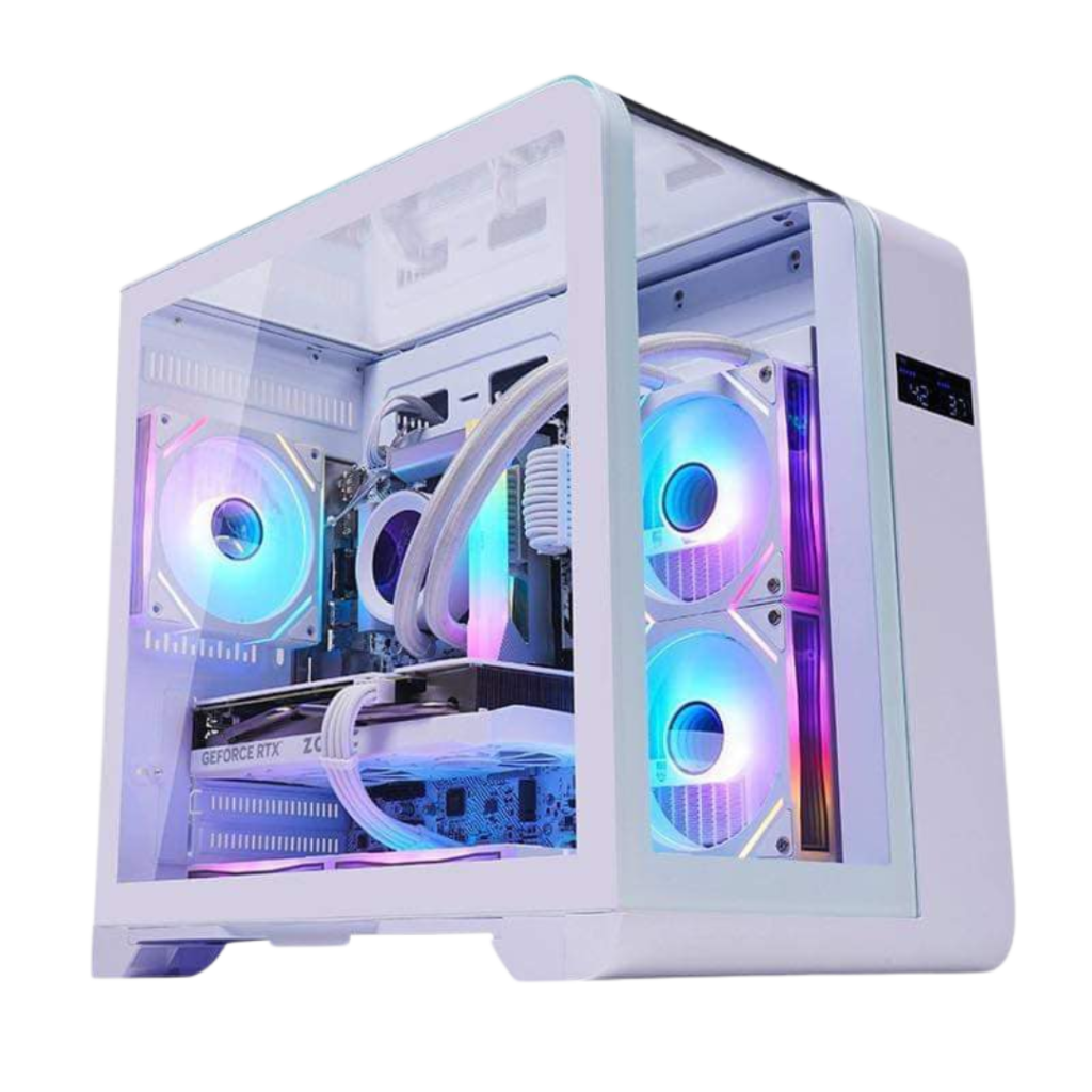 WJCoolman Robin Curve Mini Dual Chamber Digital MATX Case – White