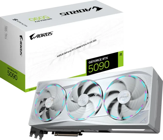 GIGABYTE AORUS GEFORCE RTX 5090 STEALTH ICE 32GB GRAPHICS CARD
